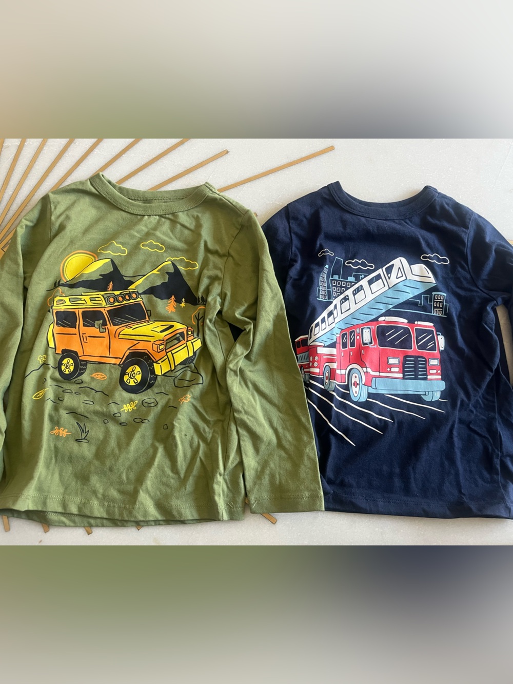 The Children's Place 2-Pack Vehicle Long Sleeve Shirts